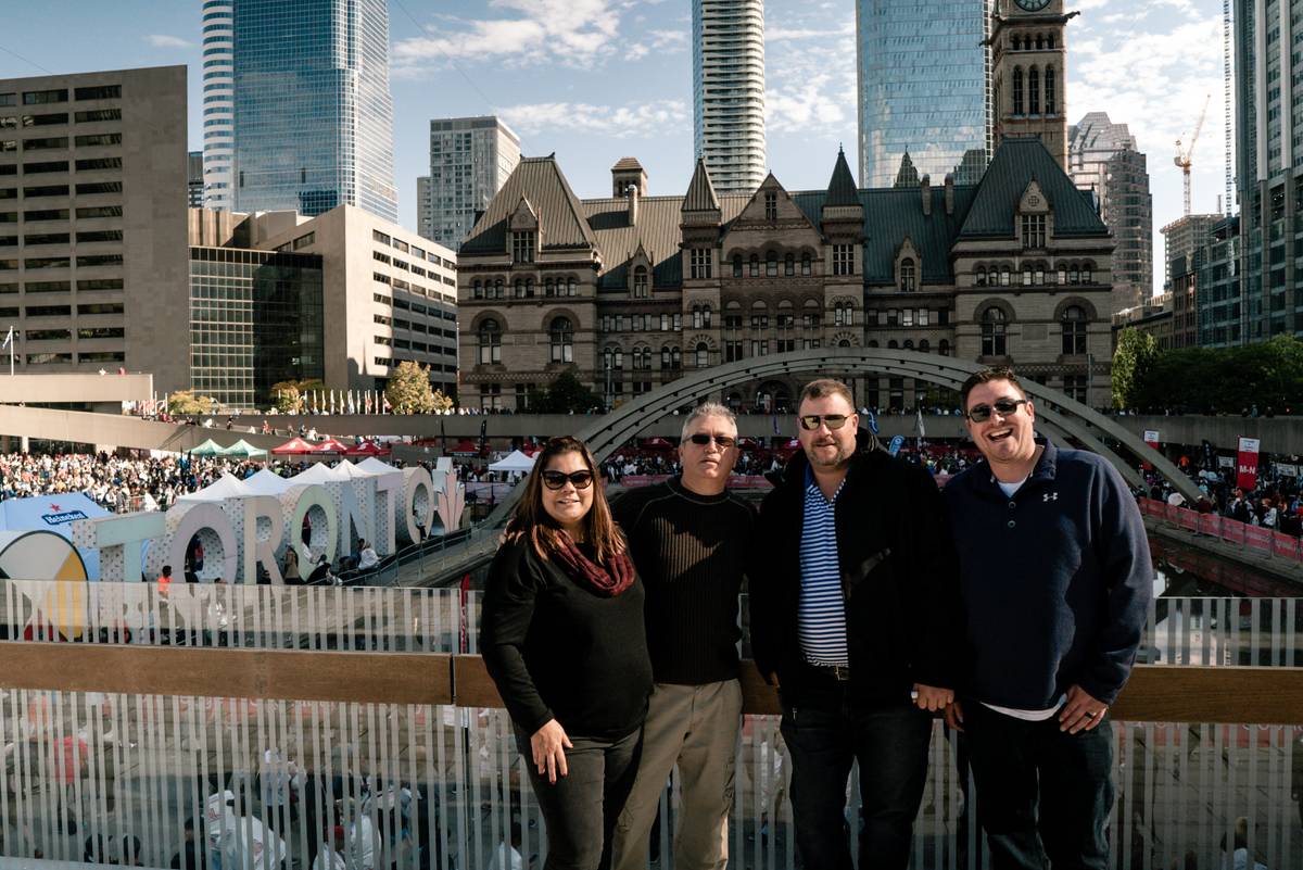 Group in front of Nathan Phillips Square